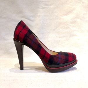 Cole Haan Red Plaid Pumps